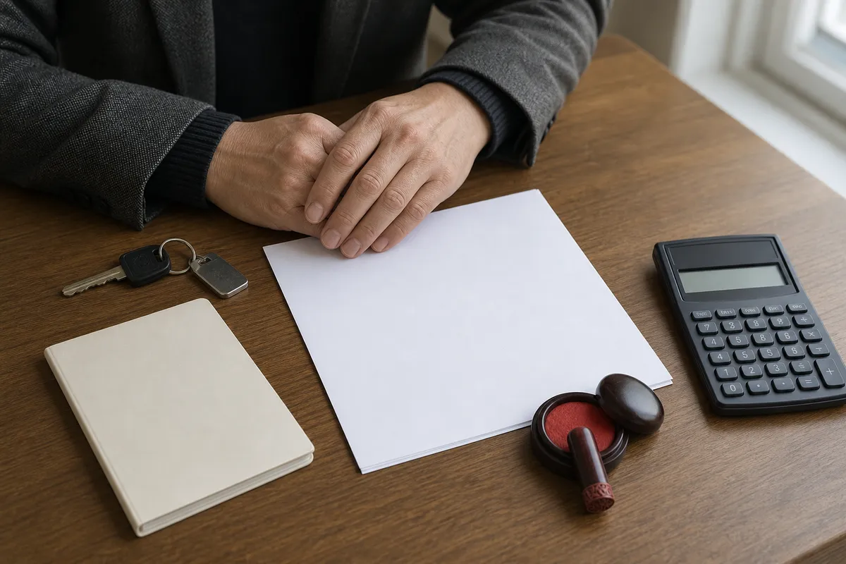 퇴실정산 사례 — 원 단위 정산서와 보증금 반환을 마친 책상 위 서류